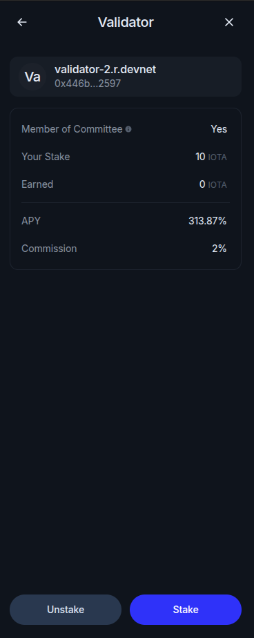 Current Stake Detail